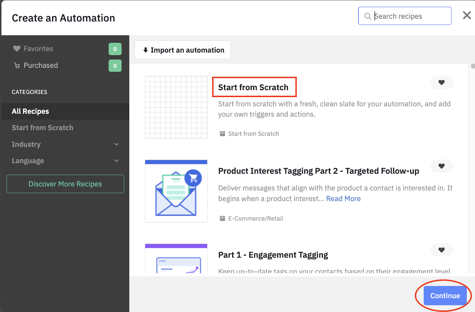 active campaign create automation from scratch