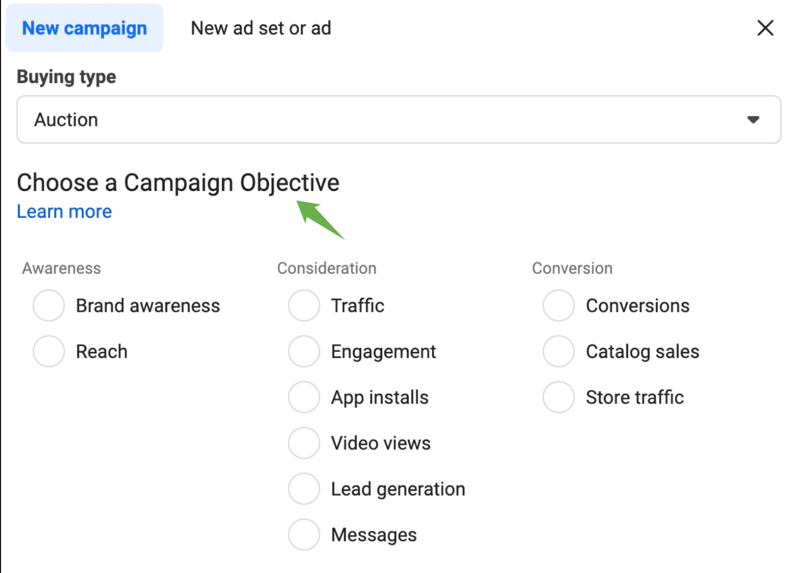 Choose your campaign objective with  with your business goal