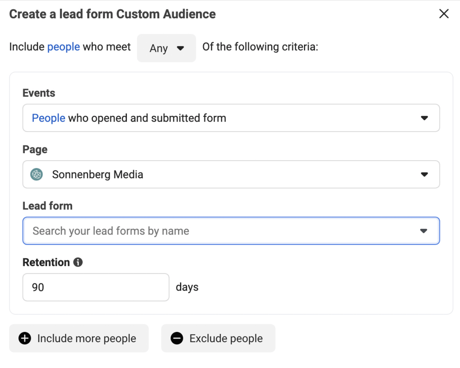 Create custom audiences for retargeting