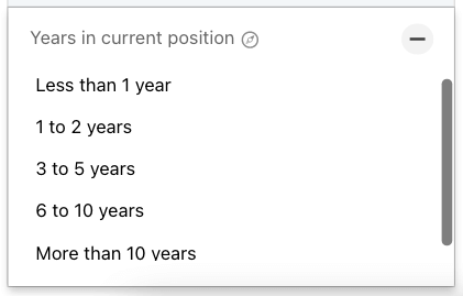 Linkedin- Years In Current Position