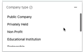 Company Filters To Use- Company Type 