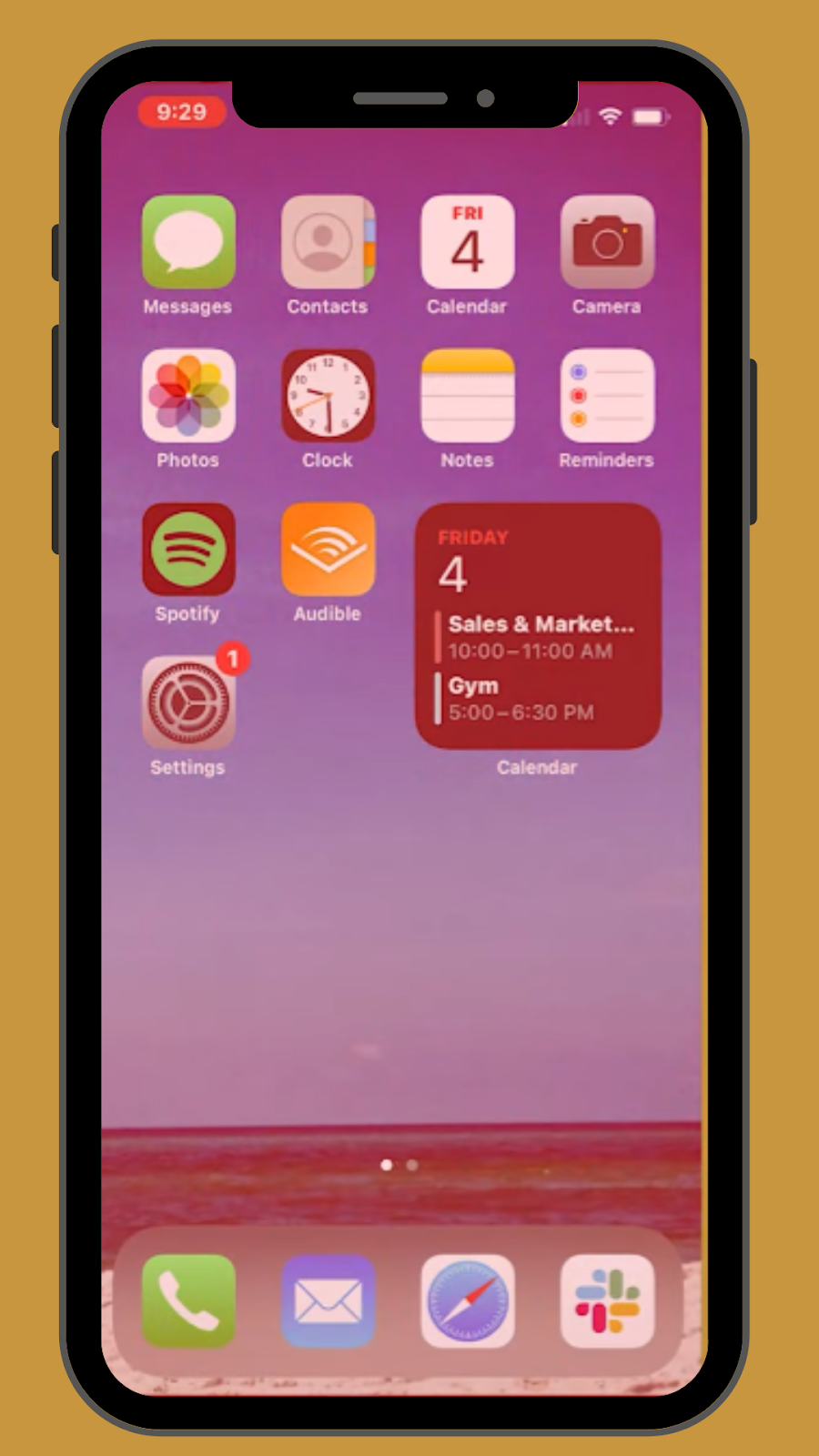 iphone productivity red color combination settings