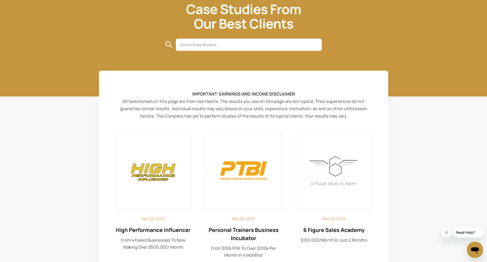 case studies from consulting clients